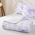 thumbnail image 4 of Erosebridal Purple Coquette Bow Quilt Full For Girls,Kids Plaid Print Bowknot Full Bedspread Sets,3pcs, 4 of 7