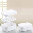 thumbnail image 4 of Jabonera portátil impermeable con tapa y escurridor ranurado, ligera, con tapa, ideal para baño, ducha, hogar, exteriores y viajes (blanco), 4 of 7