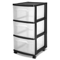 thumbnail image 1 of Sterilite 3 Drawer Cart, Black, 1 of 8