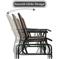 thumbnail image 5 of Gymax Patio 2-Person Glider Rocking Char Loveseat Garden w/ Tempered Glass Table Brown, 5 of 10