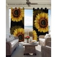 thumbnail image 6 of Spring Sunflower Blackout Curtains for Bedroom Living Room Darkening Curtains 84 Inch Length 2 Panels Set Black Vintage Abstract Painting Window Curtain Window Treatment Grommet Drapes 52"x84", 6 of 9
