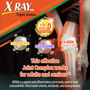 X Ray Triple Action Joint Health Supplement, Glucosamine Chondroitin, MSM, Vitamin D, 60 Count
