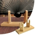 thumbnail image 2 of Folding Fan Display Stand Organizer Storage Rack Holder For Japanese Chinese Round Fans Wooden Design 3PCS, 2 of 7