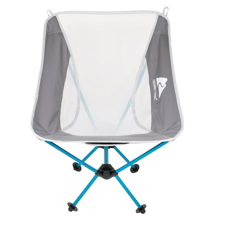 Ozark Trail Ultra Lightweight Polyester Backpacking Chair with Carry Bag Turquoise Sea Frame