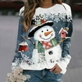 thumbnail image 2 of Funny Ugly Christmas Sweatshirt for Women Long Sleeve Pullover with Snowman Reindeer or Xmas Tree Print Lightweight Crewneck Holiday Party Top Festive Casual Wear, 2 of 4