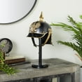 thumbnail image 2 of 20" Black Metal Replica Imperial German Helmet with Black Wood Stand, by DecMode, 2 of 11