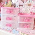 thumbnail image 2 of ABCISI Kawaii Desk Organizer, Kawaii Room Accessories Room Decor with Pink Bowknot , Lovely Girls Receiving Storage Cabinets Box, Room Desktop Makeup Organizer With Four-tier Desk (4 Layers), 2 of 9