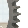 thumbnail image 4 of 17" Wood Gear Shape Wall Mirrors Decorative,Round Bathroom Mirror with Jagged Edges,Metal Structure Makeup Mirror for Bathroom,Living Room,Entryway,Black Brown, 4 of 7