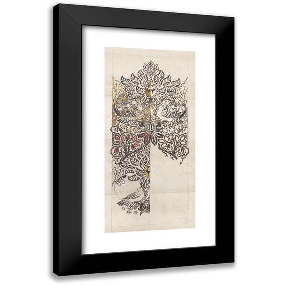 William Morris 8x14 Black Modern Framed Museum Art Print Titled - Dove and Rose (1879)