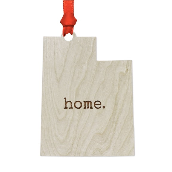 Laser Engraved Wood US State Christmas Ornament, home., Texas, Includes Ribbon and Gift Bag