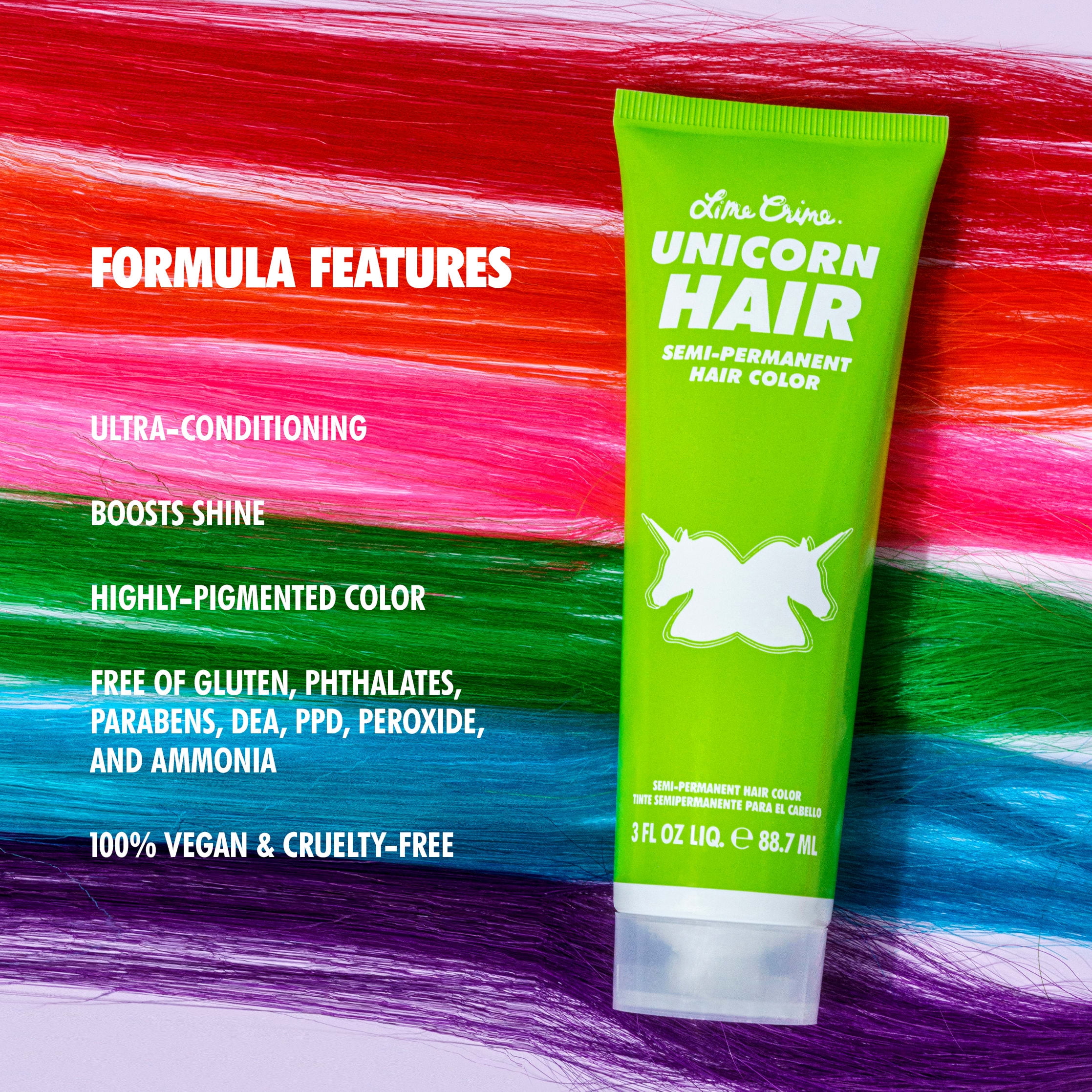 Lime Crime Unicorn Hair, Semi-Permanent Hair Color, Vegan, Light Coverage,  Bunny, 6.76 Fl Oz - Walmart.Com