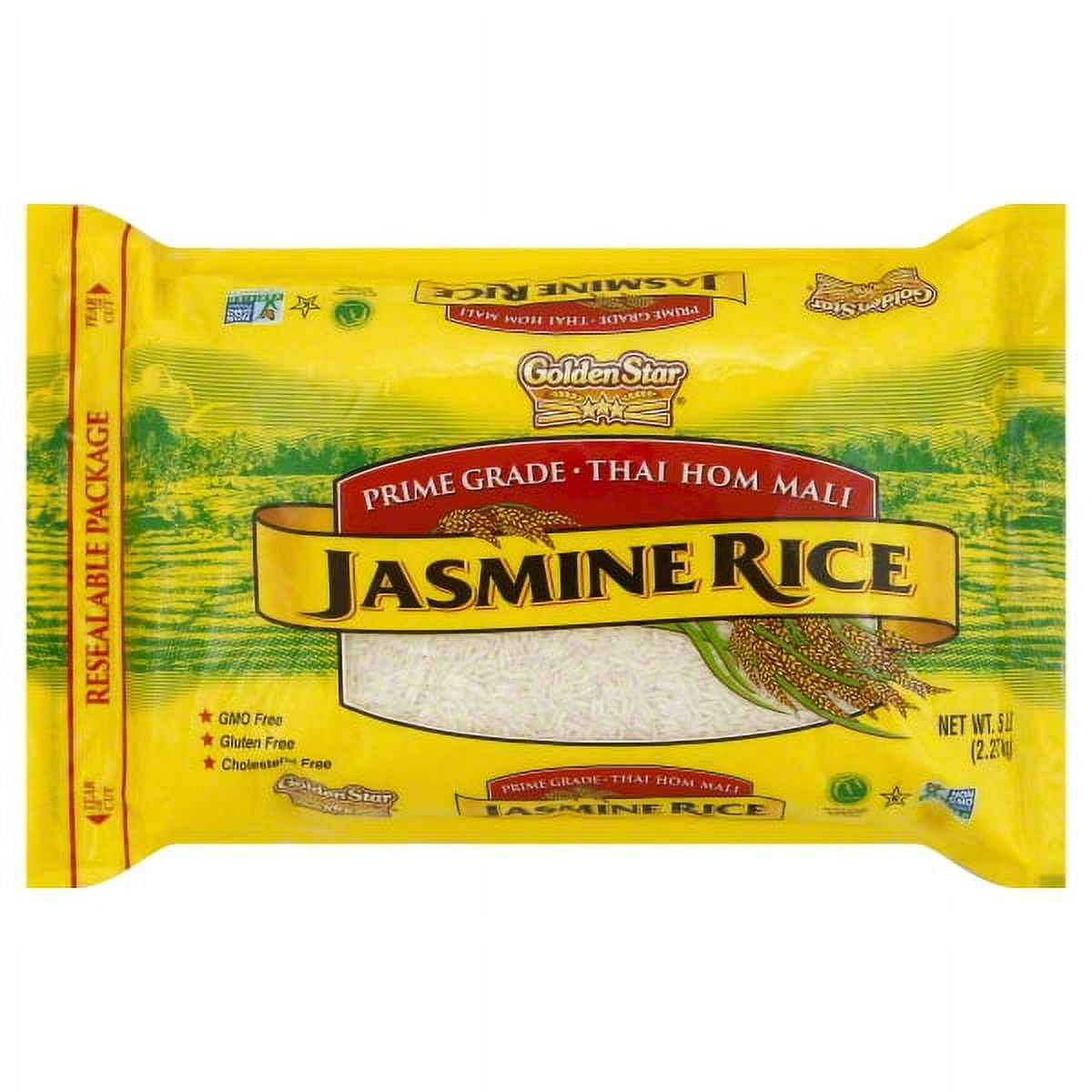(2 pack) Golden Star Thai Hom Mali Jasmine Rice, 5 lbs