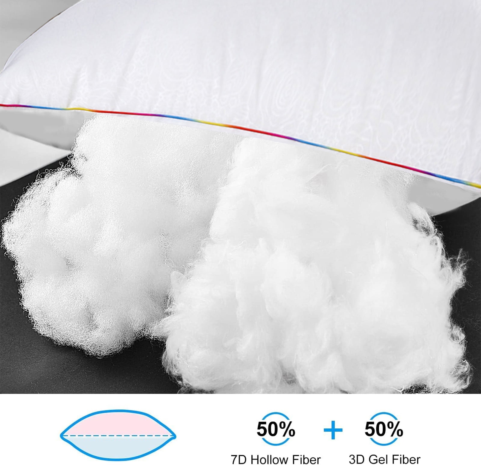 AuroraX White Decorative Bed Pillow Medium Soft Cooling Single Huge Overfilled Queen Bed Pillow for Side and Back Sleep Standard Bed Pillow Decor Gift for Mom