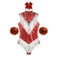 thumbnail image 5 of vastwit Women Metallic Cheer Leader Costumes Performance Cheerleading Uniform Outfits Halloween Red S, 5 of 7