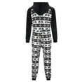 thumbnail image 6 of Men's Long Sleeve Flannel Christmas Printed Jumpsuit Zipper Hood Pyjamas Nightwear, 6 of 9