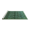 thumbnail image 2 of Ahgly Company Machine Washable Indoor Square Persian Turquoise Blue Traditional Area Rugs, 6' Square, 2 of 4