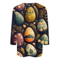 thumbnail image 2 of TaTaai 3/4 Sleeve Easter Top for Women Printed Round Neck Casual Loose Fit T Shirt Fashion Pullover Soft Stretchy Comfortable Blouse for Spring Daily Party Gift, 2 of 5