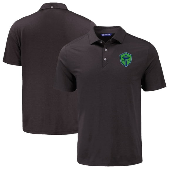 Men's-Cutter & Buck  Black Seattle Sounders FC Coastline Epic Comfort Eco Recycled Polo