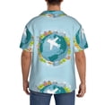 thumbnail image 5 of KLL Dreaming Travel Print Men's Shirt Short Sleeve Button Down Summer Cuba Beach Shirts- Large, 5 of 7