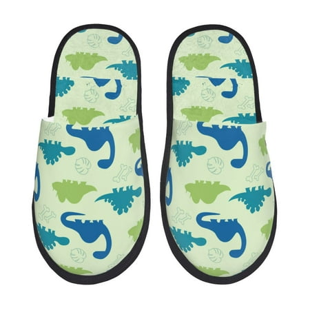 

Pofeuu Cute Dinosaur Blue Green Print EVA Fuzzy House super light Slippers Slippers Scuff Outdoor Indoor Warm Cozy Plush Bedroom Shoes Soft Flat Comfy Anti-Slip-Medium