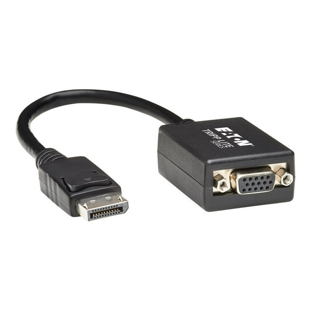 Eaton Tripp Lite Series 6in DisplayPort to VGA Adapter Active Converter DP to VGA M/F 6" - Display adapter - DisplayPort (M) to HD-15 (VGA) (F) - 6 in - black