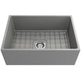 thumbnail image 7 of BOCCHI Contempo Apron Front Fireclay 27 in. Single Bowl Kitchen Sink with Protective Bottom Grid and Strainer in Matte Black, 7 of 7