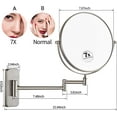 thumbnail image 2 of Wall Mounted Makeup Mirror 8 inch Nickel Finish Rotatable Magnifying Shaving Mirror Extendable Folding Cosmetic Bathroom Vanity Mirrors 5X /3X, 2 of 8