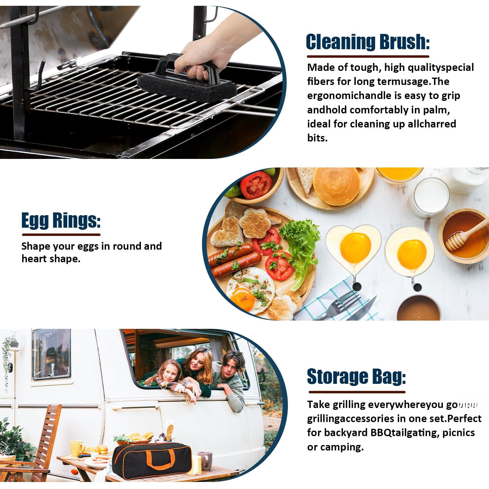 Griddle Accessories Kit  18pcs Grill Spatula Set For Blackstone And Camp Chef Flat Top With Enlarged Spatulas Basting Cover Scraper Outdoor Bbq