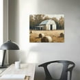thumbnail image 3 of ARISTURING Old Barn Prints Farmhouse Decor, Fall Farm Scene Pictures for Wall, Country Artwork, Rural Wall Art, Wheat Field Straw Bales Painting on Canvas for Kitchen Dining Room Living Room, 3 of 4