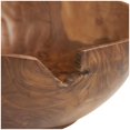 thumbnail image 4 of DecMode 11" Handmade Round Brown Teak Wood Decorative Bowl with Natural Grooves, 4 of 8