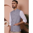 thumbnail image 2 of Maple Clothing Men's Indian Outerwear Vest Nehru Jacket Waistcoat Guest Outfit Festival (Grey, XL), 2 of 7