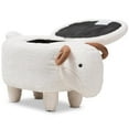 thumbnail image 3 of Baxton Studio Pouf de Rangement en Laine de Mouton en Blanc, 3 of 9