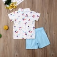 thumbnail image 3 of Multitrust baby boy's short-sleeve balloon print buttoned shirt + blue shorts, 3 of 5