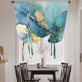 thumbnail image 3 of Turquoise Marble Balloon Curtains for Windows, Bedroom Curtains 54 Inch Length, Abstract Minimalist Art Ombre Blue Tie Up Curtains Panels Thermal Insulated Bathroom Curtains Window 42"x54", 3 of 8