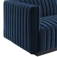 thumbnail image 6 of Modway Conjure Channel Tufted Performance Velvet 4-Piece Sectional in Black Midnight Blue, 6 of 10