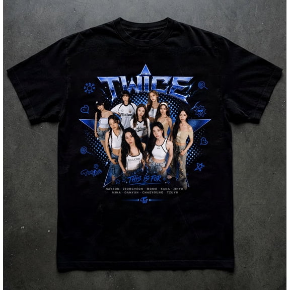 StateSide TWICE Kpop Graphic T-Shirt Music Fan Tee Black Unisex Short Sleeve Shirt