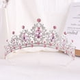 thumbnail image 4 of Nvzi Tiara de boda para novia, diadema de princesa, corona de novia, joyería para el cabello con diamantes de imitación de cristal,graduación, boda, fiesta de disfraces (AB), 4 of 4