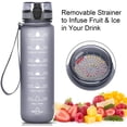 thumbnail image 4 of 1 Liter Sports Water Bottle with Motivational Time Marker, Leakproof Water Bottles, 4 of 5