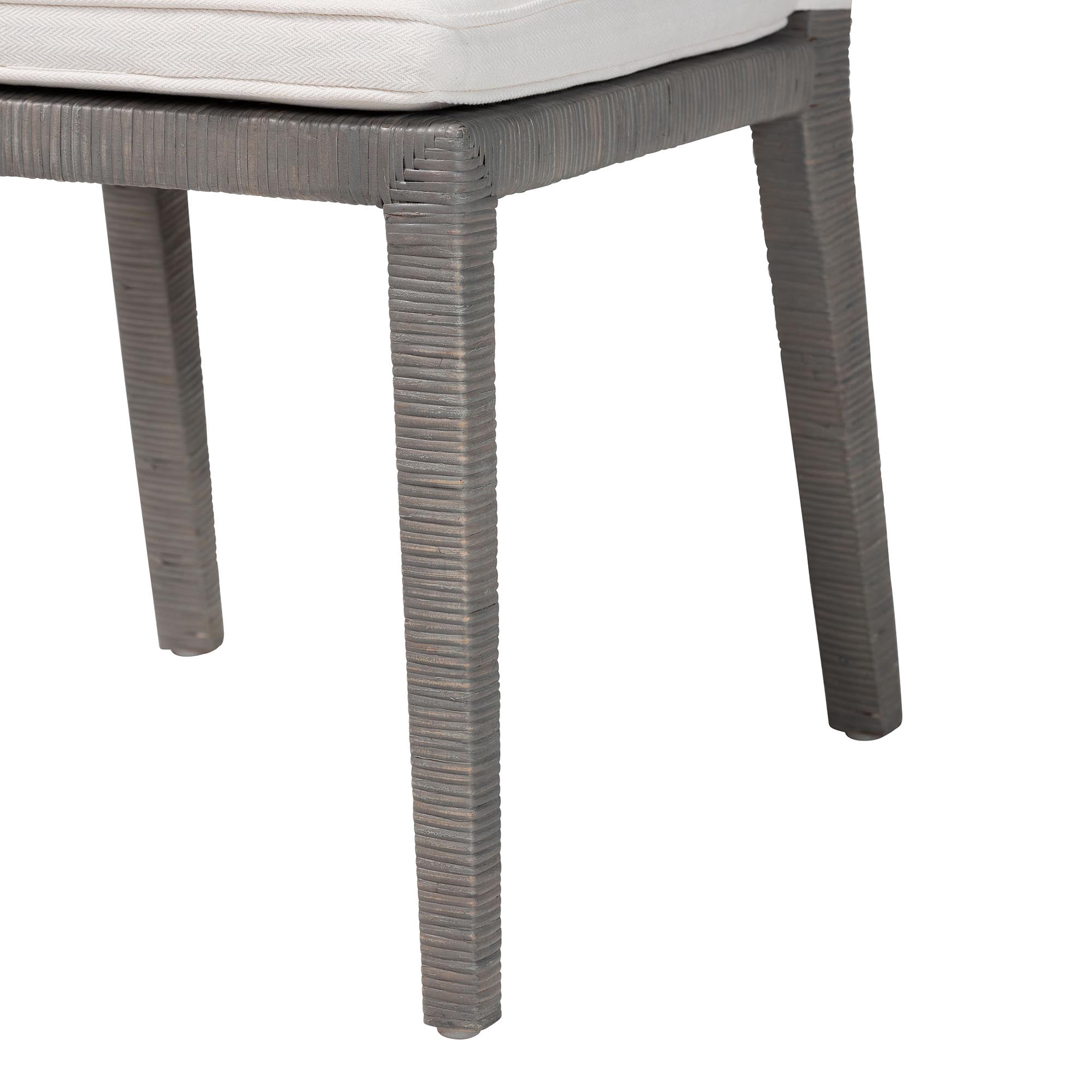bali & pari Sofia Boho Dining Chair, Dining Height, Seat Height of 17", French Grey