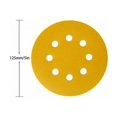 thumbnail image 2 of Discos de lijado con velcro sin polvo, papel de lija de alta calidad de 125 mm con abrasivo de óxido de aluminio para uso versátil en carpintería y más, amarillo (110 piezas), 2 of 5