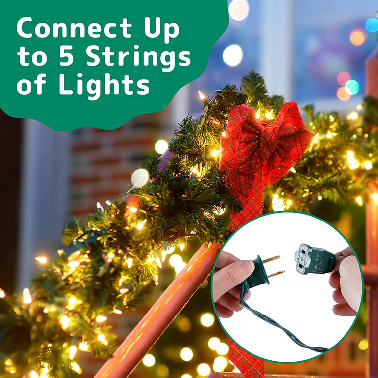 White Christmas Lights, 33FT 100 LED Connectable Lamp Light String