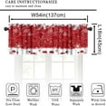 thumbnail image 2 of Merry Christmas Valance Curtains, Xmas Ball Winter Snowflakes Glitter New Year Winter Holiday Party Red Window Treatment Valances for Kitchen Living Room Bedroom, 54x18 Inch, 2 of 6