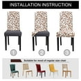 thumbnail image 3 of PiccoCasa Stretch Spandex Dining Chair Slipcovers Floral Seat Cover, White and Coffee Color, 3 of 6