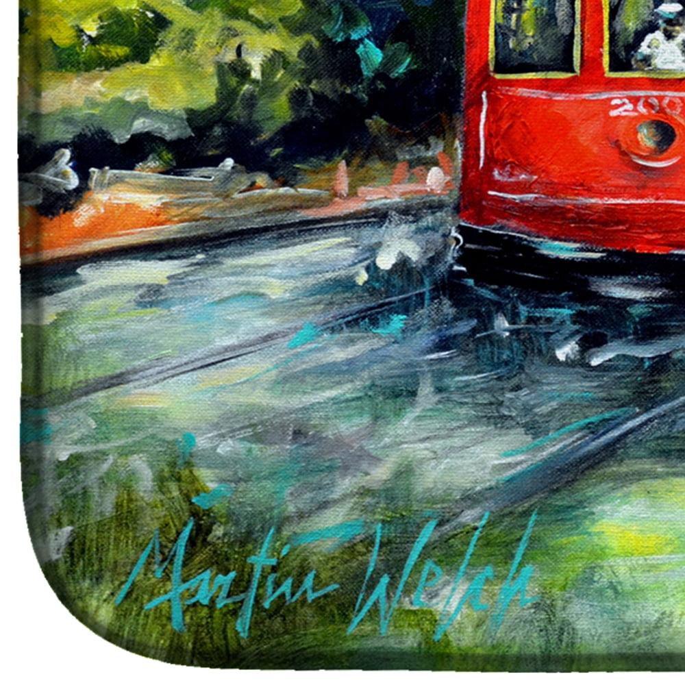 Little Red Street Car Dish Drying Mat