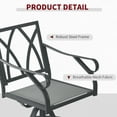 thumbnail image 6 of Outsunny 3 Pcs Steel Outdoor Bistro Sets with Cushions and Tempered Glass Table, Gray/Wine Red, 6 of 9