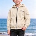thumbnail image 4 of LIaqionyy Boys Hoodies Jacket Casual Outerwear Kids Lightweight Zip Hooded Cute Coat with Pockets, 4 of 8