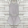 thumbnail image 2 of Duoif Lounge Sets for Women Satin Pajamas Women's Summer Short Sleeved Suspender Shorts Pajamas Suit Women's Home Clothes Womens Pajama Sets Sleepwear Grey XL, 2 of 3