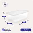 thumbnail image 4 of Homz 6 Qt Multipurpose Plastic Storage Containers with Lids (2 Pack), 4 of 12