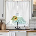 thumbnail image 4 of Pure White Kitchen Window Curtains, Swag Curtains Valance for Bedroom Living Room Bathroom, Simple Solid Color Rod Pocket Window Treatment Curtain Block Drapes 2 Panels 28"x36", 4 of 9