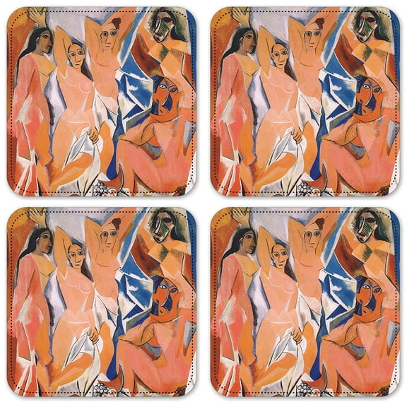 Vinyl Drink Coasters - Set of 4 - Picasso: Les Demoiselles